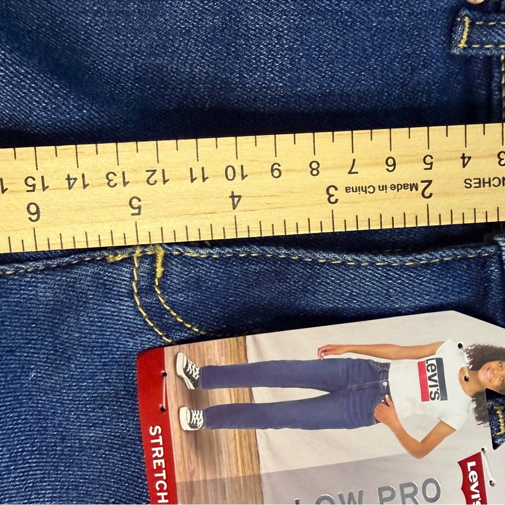 Levi's Dark Blue Stretch Low Pro Jeans with Red Label - Picture 5 of 9